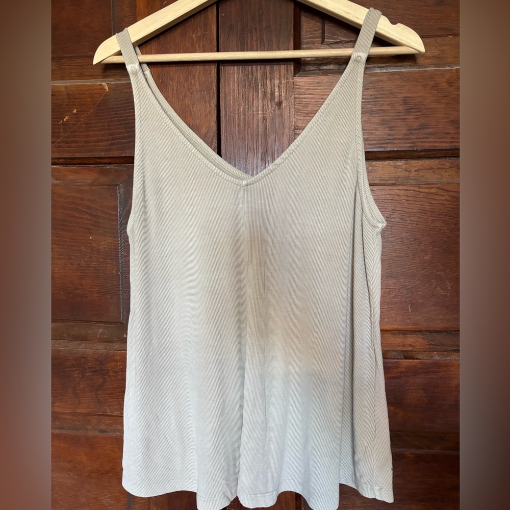Creamy Tan Camisole Relaxed V-Neck Top